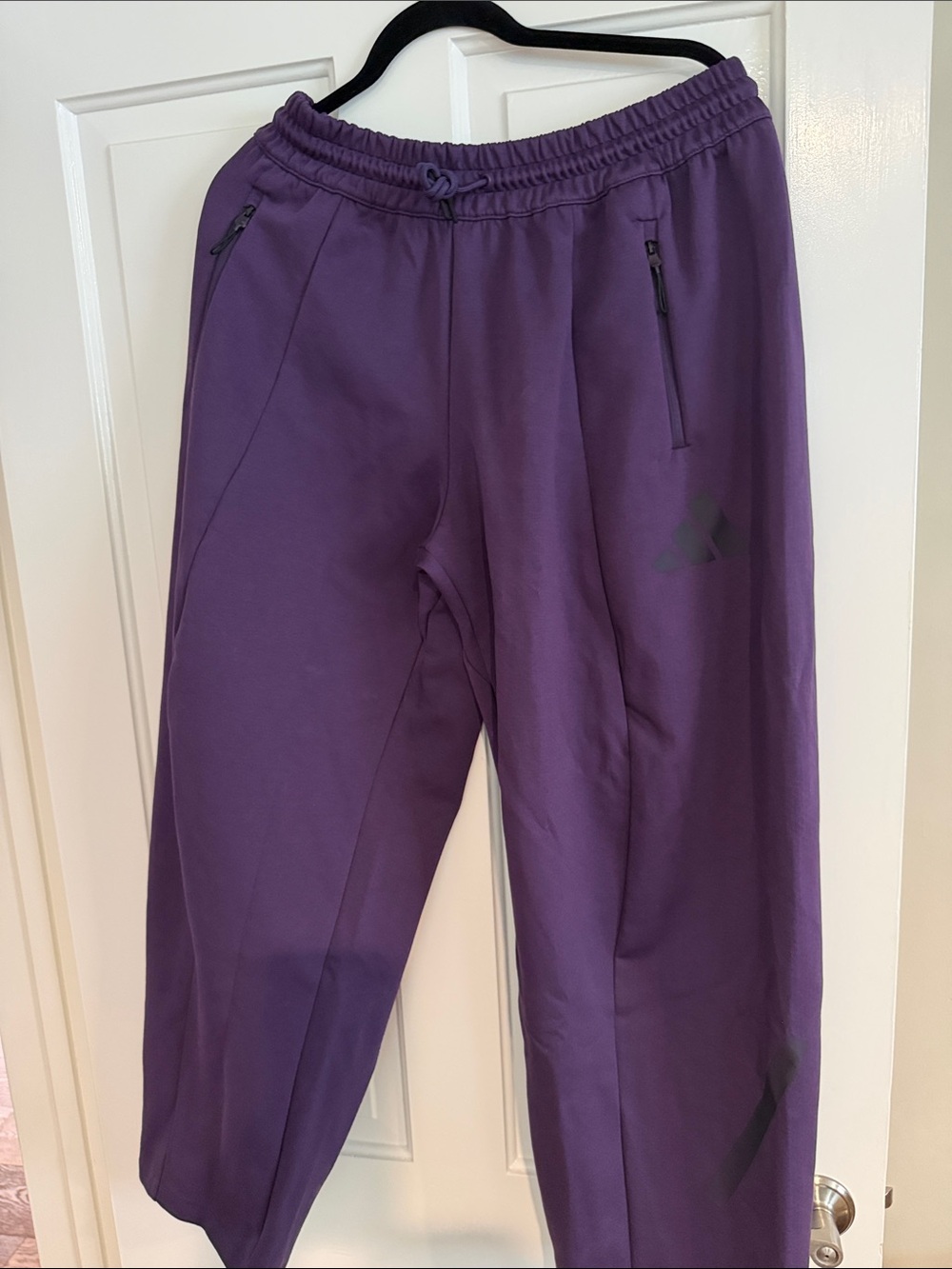 adidas Purple Kids Zip Pocket Joggers